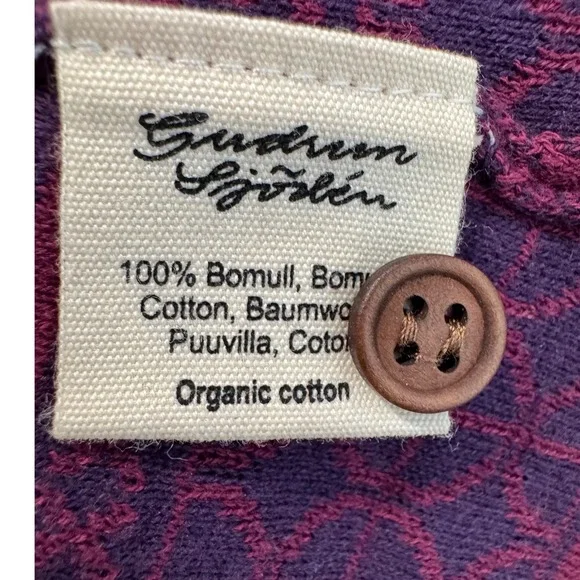 Gudrun Sjoden Purple Geometric Floral Embroidered Cardigan Sweater Size L - Picture 7 of 8